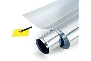 OTOLIMAN One Way Uncut Roll Window Tint Film Mirror Privacy UV Reflective Car Home Office Glass Scratch Resistant Film,for Privacy and Heat Reduction (Silver, 20" Inches x 20'Feet)