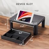 LORYERGO Monitor Stand Desk Riser with Drawer Height Adjustable 3 Levels view 5