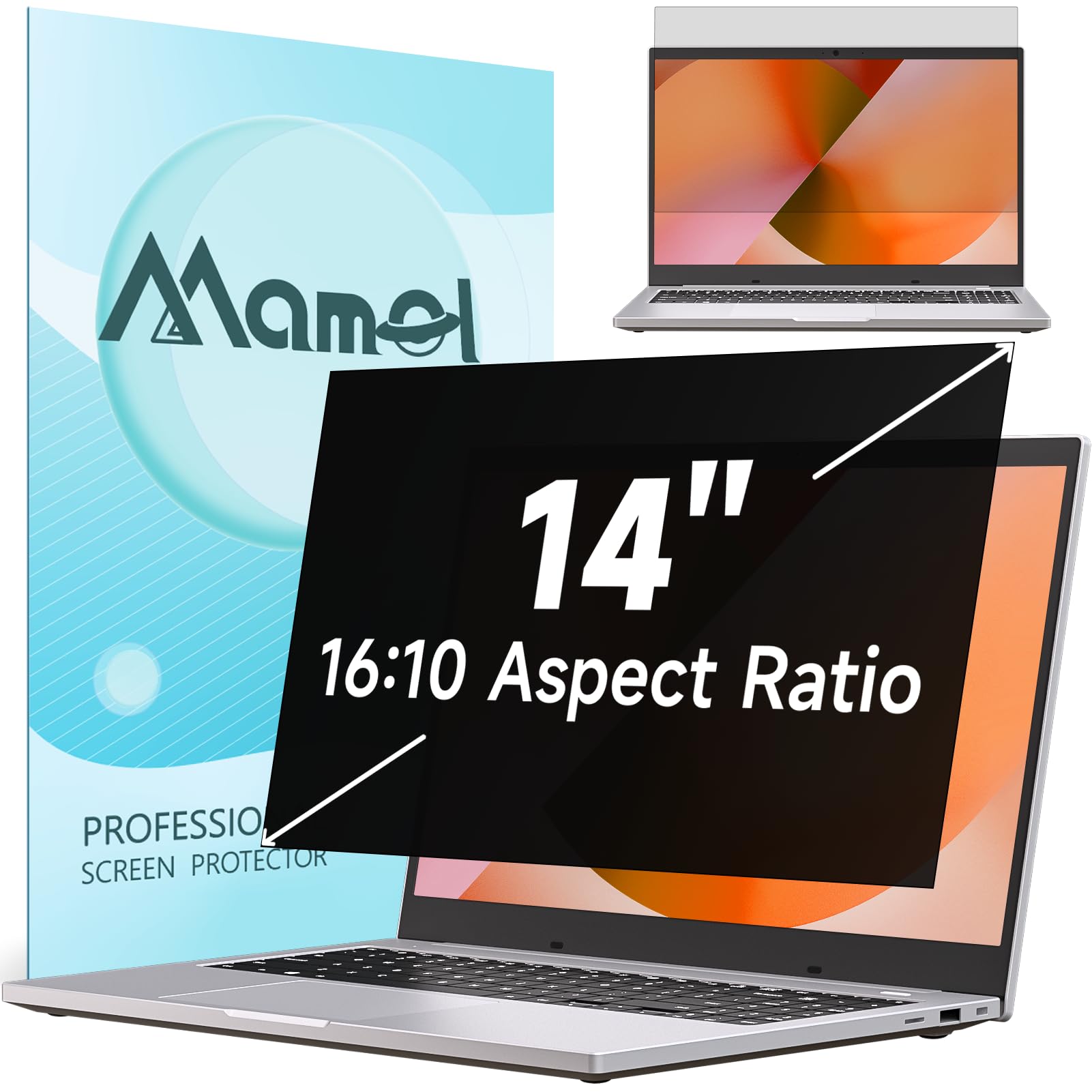 Photo 1 of Nano Laptop Privacy Screen 14 Inch 16:10, No Glue Computer Monitor Privacy Shield, Matte Anti Glare Blue Light Filter Compatible with Lenovo Hp Dell Acer Asus Thinkpad Envy Xps