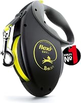 flexi Giant L Tape 8 m Black Neon Yellow Retractable Dog Lead 50 kg