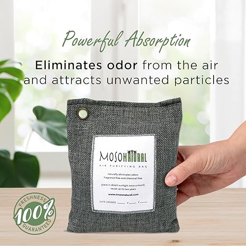 MOSO NATURAL Air Purifying Bag 200g (2 Pack) Bamboo Charcoal Odor