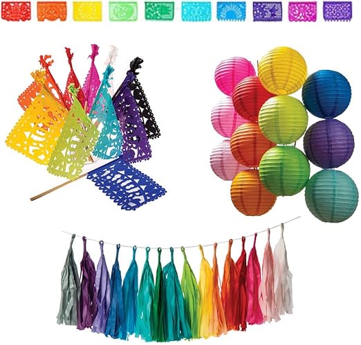 Amazon Com Luna Bazaar Rainbow Party Decoration Kit Includes