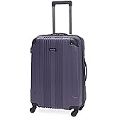 Kenneth Cole REACTION Out of Bounds Lightweight Hardshell 4-Wheel Spinner Luggage, Smokey Purple, 24-Inch Checked