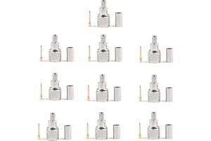 Areyourshop 10Pcs Mini-UHF Male Crimps Connector for RG-58/U Cable Motorola Antenna