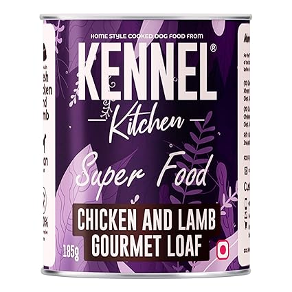 Kennel Kitchen Super Food for Dogs, Chicken and Lamb Gourmet Loaf, Wet Dog Food, 185g, (Pack of 12)