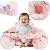 Upgraded Blublu Park Wider U-Shape Inflatable Sit Me Up Floor Seat for Baby 3-36 Months, Travel Portable Baby Chair with Activity Sensory Tray for Sitting Up, Indoor and Outdoor, Unicorn