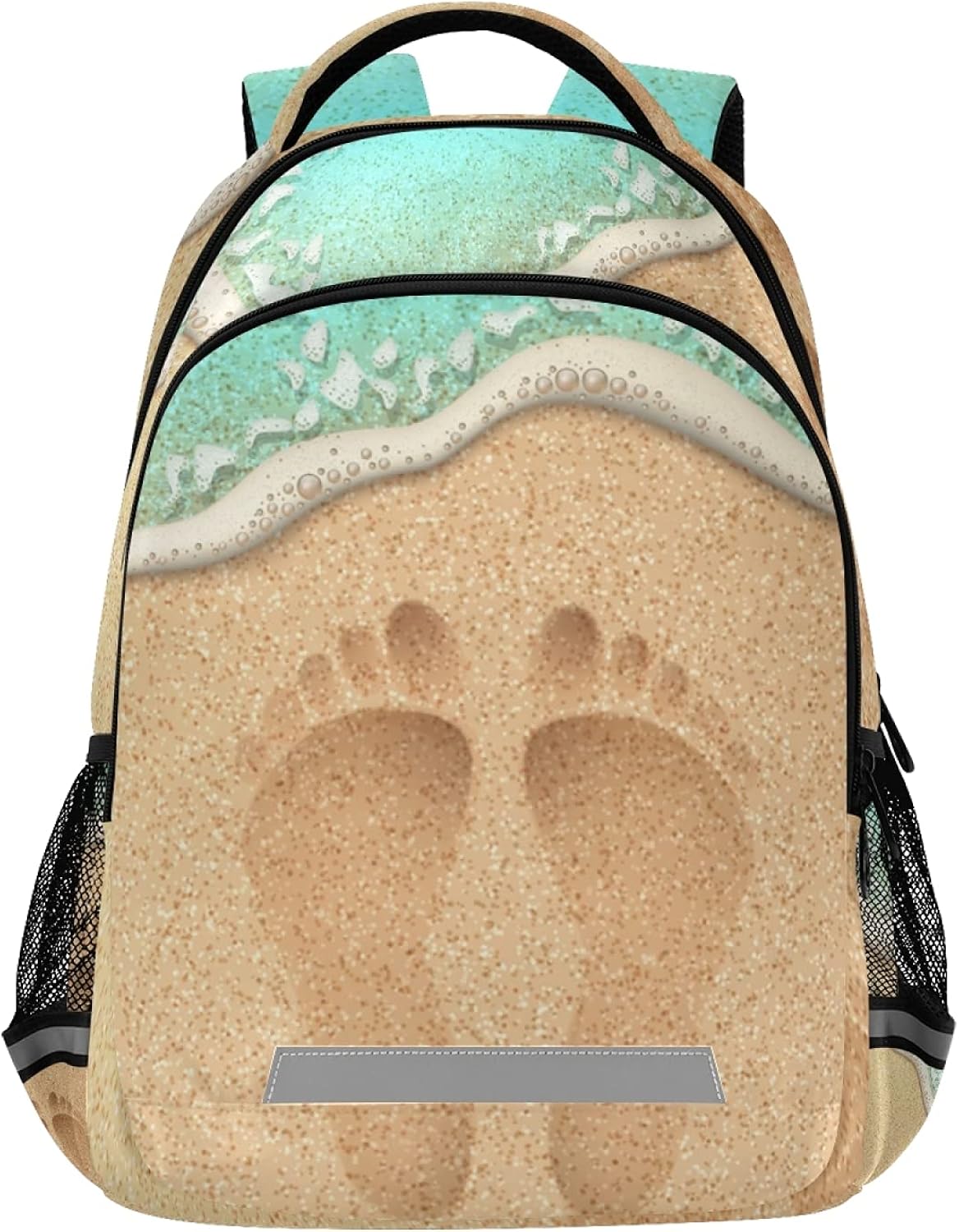 Beach Sand Footprint Kids Backpack for Boys & Girls 16.7 Inch All