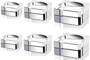 vskikris 6pcs Clear Square Crystal Display Stand Crystal Ball Stand for 60-90mm 3D Crystals Spheres - 3 Sizes (0.9/1.1/1.3in)