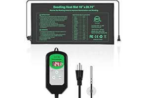 Bestio 10” x 20.75” in Seedling Heating Mat with Digital Thermostat Combo Kit, MET Certified Waterproof and Durable Plantg Heat Mat for Seed Starting,Suitable for Seeding,Indoor Gardening,Greenhouse