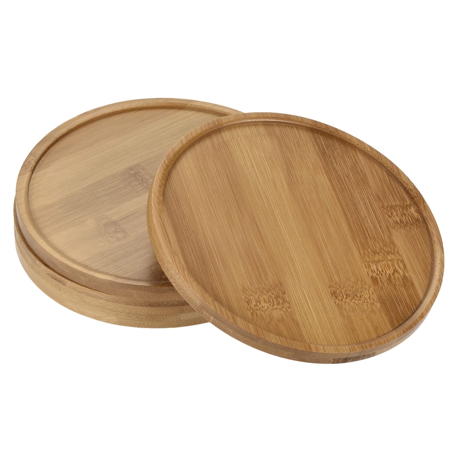 PATIKIL Plant Pot Saucer, 4 Pack 5.7 Inch OD Bamboo Round Flower Drip Tray for Indoors