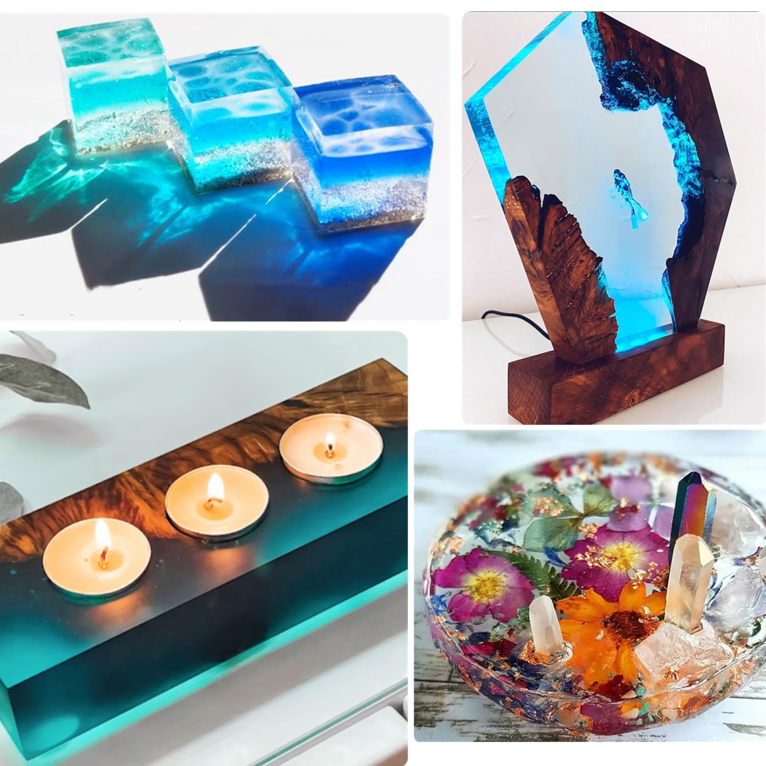 Deep Pour Epoxy Resin,Wealike Epoxy Resin Kit,48oz Crystal Clear Casting Resin for River Tables,Molds,Wood,Self Leveling with Gloss,Low Viscosity,Long Working Time 2''Deep Pour (2:1 Ration)