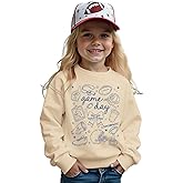 Toddler Girl Boy Game Day Football Sweatshirt Football Doodles Pullover Long Sleeve Shirt Kids Rugby Sport Fans Outfit