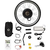 26-Inch Electric Bike Conversion Kit, 48V 1000W Brushless Gearless Rear Hub Motor (440 RPM), with PAS Sensor, Thumb Throttle, and Controller Bag&mdash;Ideal for Road, Mountain, and Commuter Bikes (DIY)