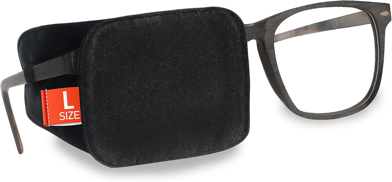 Astropic Large Silk Eye Patch for Adults Kids Big Glasses