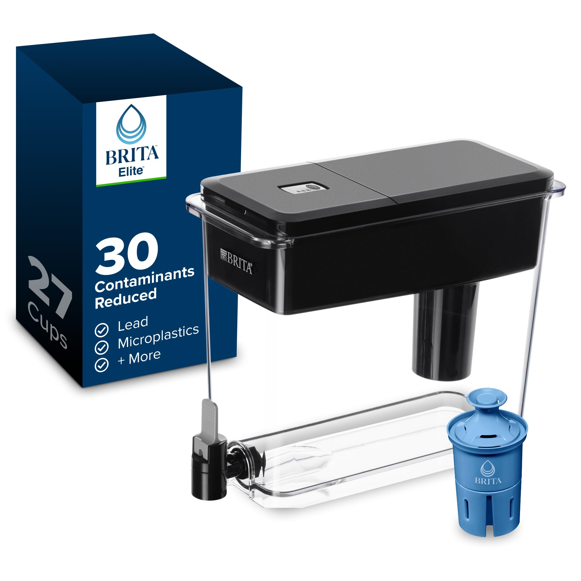 Photo 1 of **USED** Brita Water Dispenser, UltraMax Elite Filter, Removes 99% of Lead, Includes 1 Filter, 27-Cup Capacity, Black