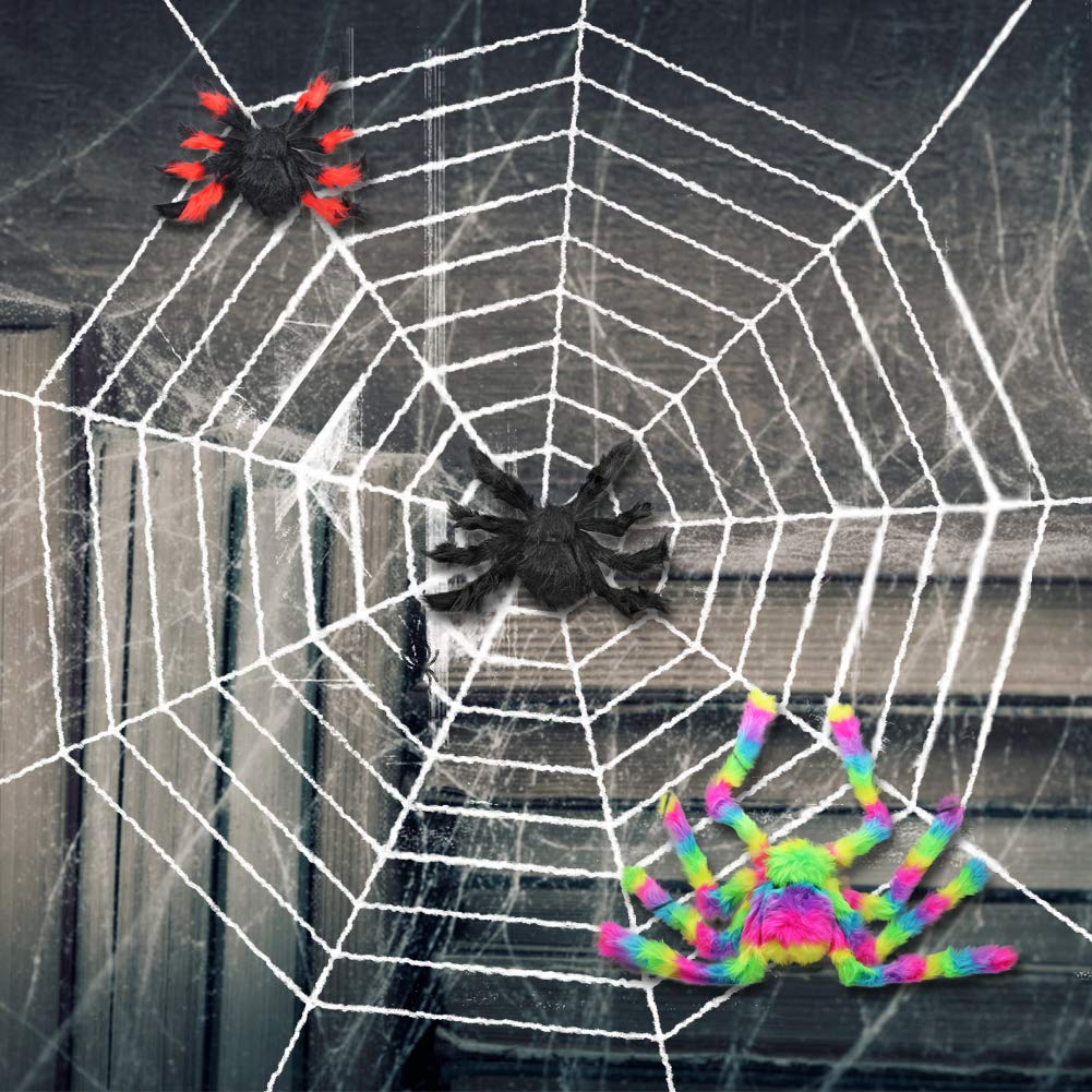 White Spider Web Cobweb for Halloween Indoor Outdoor Home Decorations