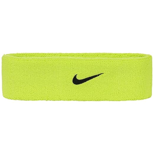 Nike Swoosh Headband Stirnband Baumwoll-Stirnband Ohrenschutz Tennis-Stirnband Jogging Running Ohrenschützer (One Size - neon