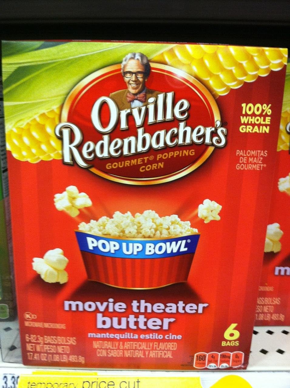Orville Redenbacher's Pop Up Bowl Microwave Butter Popcorn 1.08 lbs. includes 6 Bags Per Box (2 Pack)