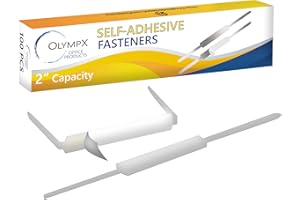 OLYMPX 100 Pcs of 2” Capacity Economy Self Adhesive Prong Paper Fastener Bases, 2.75 Inch Center for Paper File Clip Folder Accessories, 100 per Box