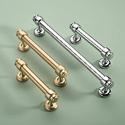 Alzassbg 15 Pack Brushed Gold Cabinet Pulls, 3