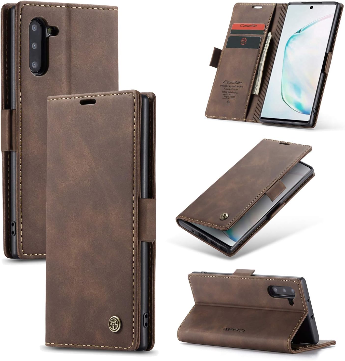 Compatible with Samsung Galaxy Note 10+ Plus Case/Samsung Galaxy Note 10 Plus 5G Wallet Case Cover, Magnetic Stand View Premium Leather Flip Cover Purse Book Style with ID & Credit Card Slots