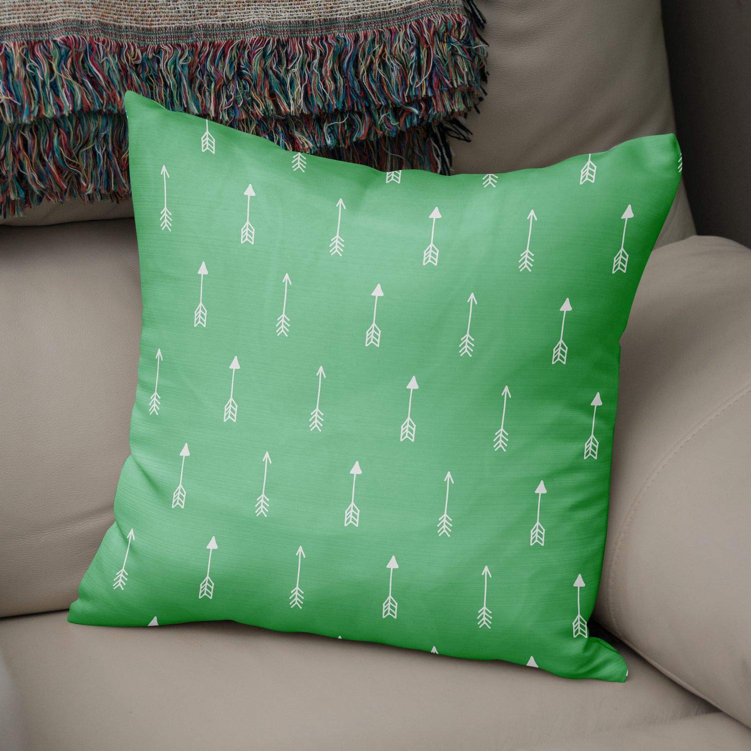 Bonamaison Decorative Cushion Cover Petrol Green & White, Throw Pillow Covers, Home Decorative Pillowcases for Livingroom, Sofa, Bedroom, Size: 50x50 Cm - Designed and Manufactured in Turkey