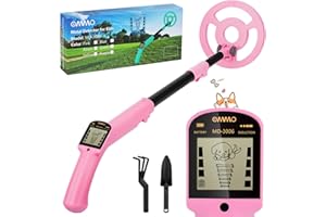 OMMO Metal Detector, Adjustable 27.5”-37.8” Metal Detector for Kids with Intuitive LCD Display, Lightweight Kids Metal Detectors with 6” Search Coil for Exploration Hiking