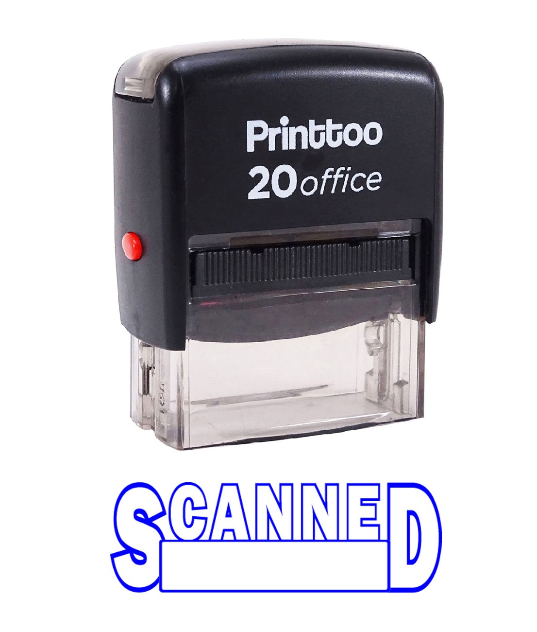 Printtoo Office Stationary Custom Stamp Scanned Self Inking Rubber Stamp-Blue