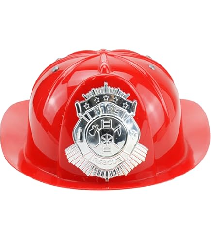 Casque De Pompier Rigide En Plastique - Casque De Pompier - Accessoire De Cosplay