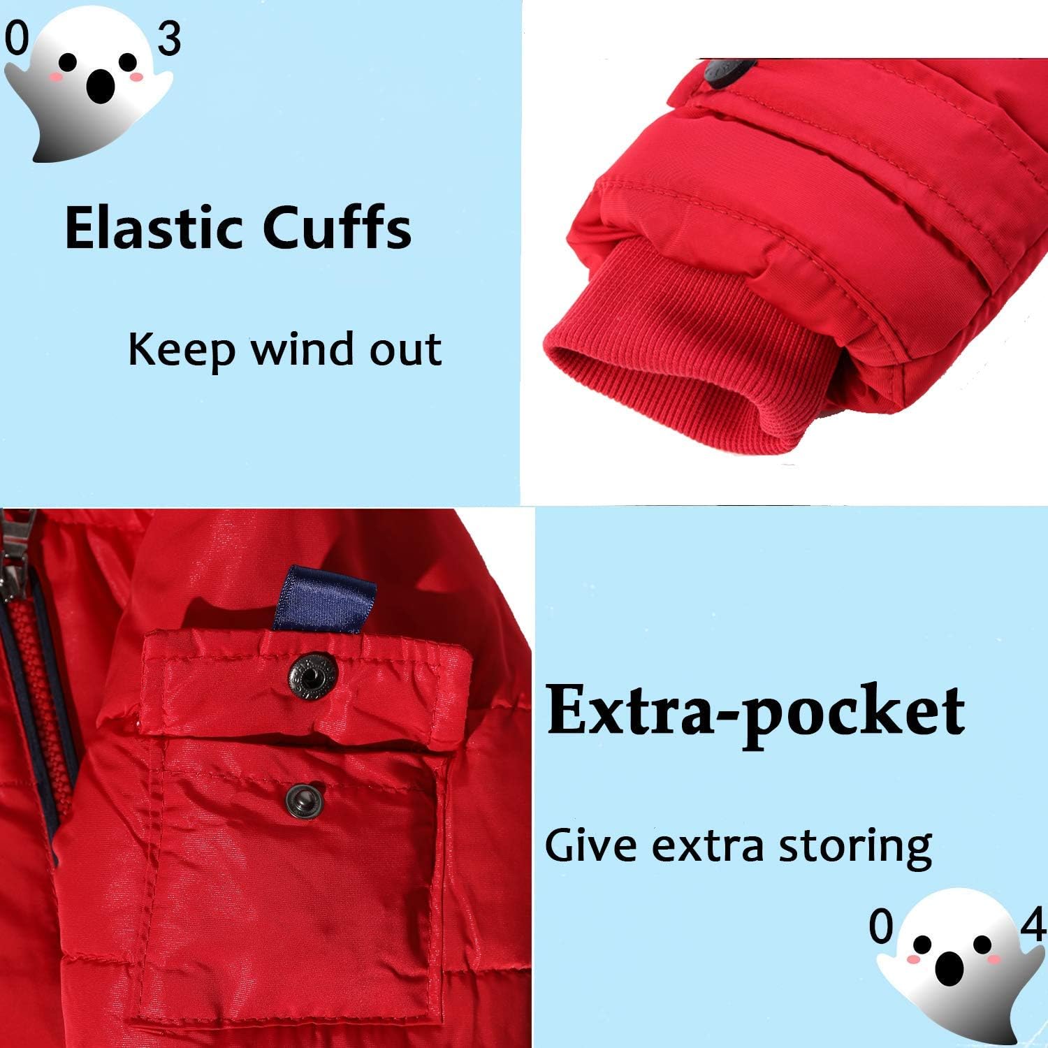 FARVALUE Boy Winter Coat Warm Quilted Puffer Water Resistant Parka Jacket with Detachable Fur Hood for Big Boys: Clothing