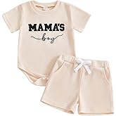 Kupretty Baby Boy Clothes 3 6 12 18 Months Summer Outfit Daddy's Mini Embroidery Waffle Short Sleeve Romper & Shorts Set