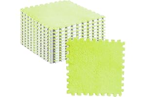 10Pcs Plush Interlocking Floor Mats, Anti Slip EVA Soft Interlocking Square Foam Tiles Area Rugs Carpet, Room Play Area Plush