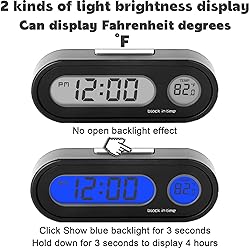 3 Pack Car Clocks with Fahrenheit Temperature Blue