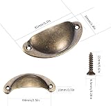 Yibaijia 16 Pcs Shell Cup Handles Bronze Vintage Cabinet Pulls view 2