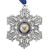 Indiana Metal Craft US Navy Crest Snowflake Pewter Ornament for Christmas Decorations (2.25 Inches)