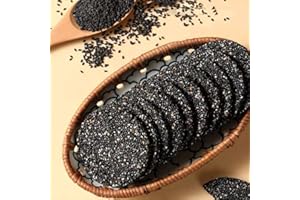MUSHROOMSTORM Black Sesame Walnut Biscuits, Healthy High Calcium Black Sesame Walnut Cookies with Honey, 5 oz Nutritious Snack for Pregnant Women, Kids, Elderly 黑芝麻山核桃饼干 Individually Packaged