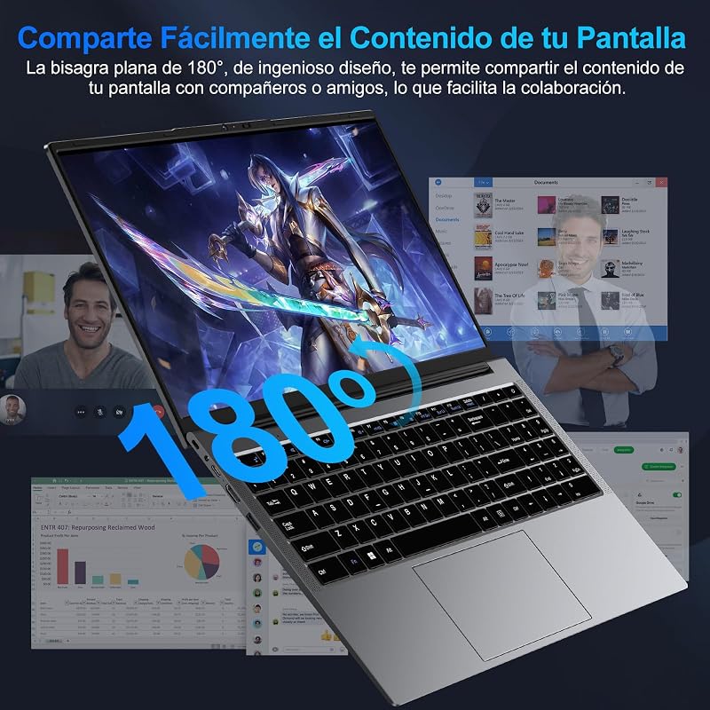 2026 Ordenador Portátil 15,6 Pulgadas Celeron N5095 Win11 Pro 8GB 256GB SSD