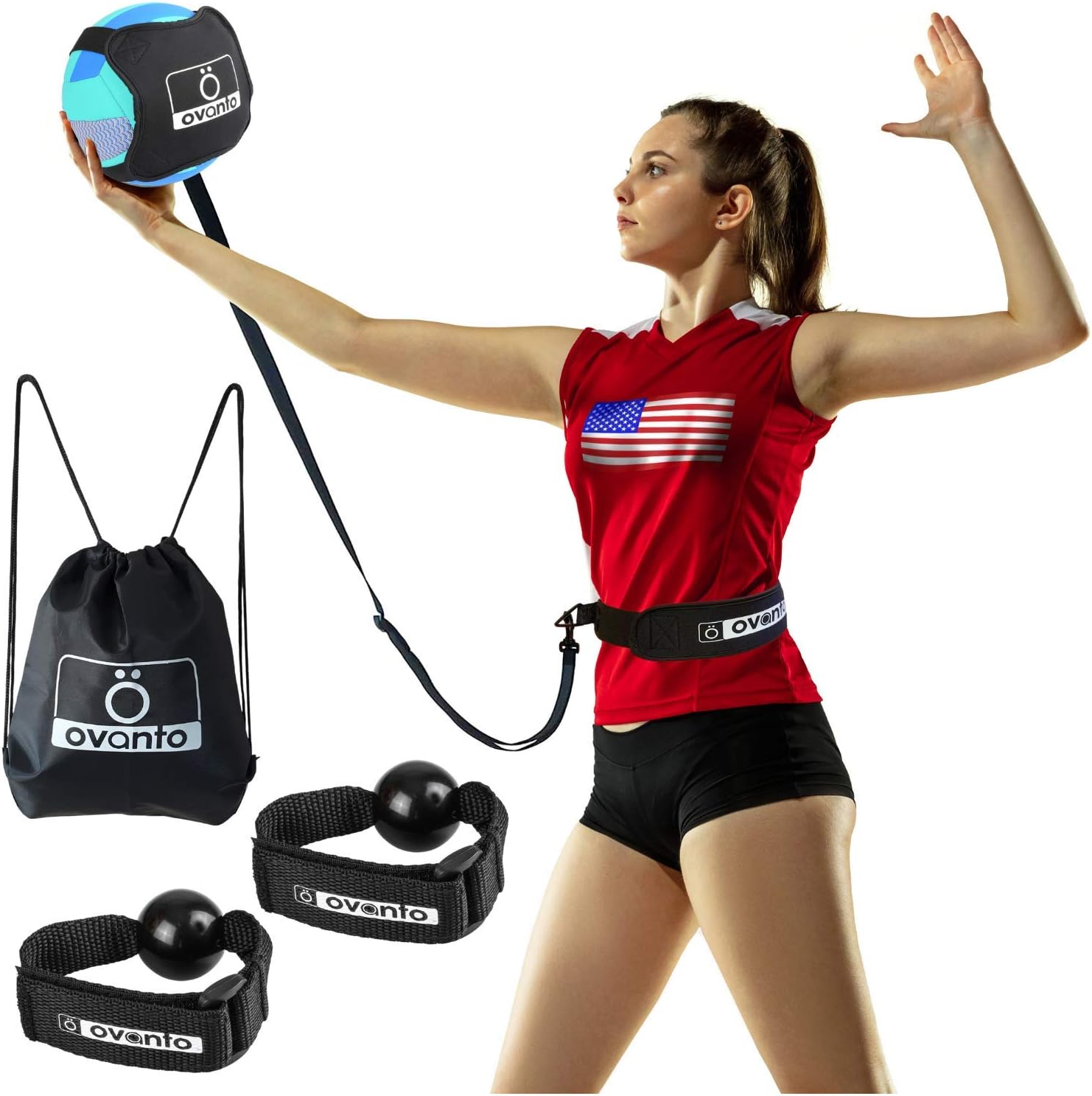OVANTO Volleyball Training Equipment Aid Solo Volleyball Trainer Kit