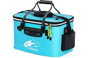 Grneric Fishing Bucket, 6Gallon/8Gallon/10Gallon Foldable Fish Bucket,Live Fish Container Multi-Functional Live Fish Bait Bucket,Outdoor Camping EVA Fishing Bag and Fish Protection Bucket