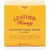 Leather Honey Cleaner Wipes: Clean Leather On-The-Go. 10 Cleaning Wipes for Leather, Faux & Vinyl: Any Color of Couches, Car Seats, Purses, Shoes & Bags. Made in the USA, Non-toxic & Ready-to-Use