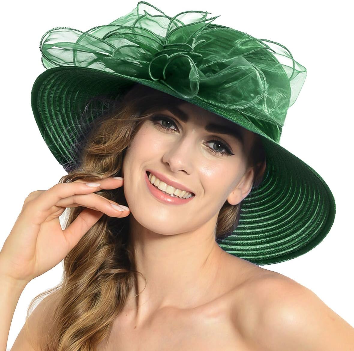 HISSHEWomen's Organza Kentucky Church Derby Dress Tea Party Wedding Hat