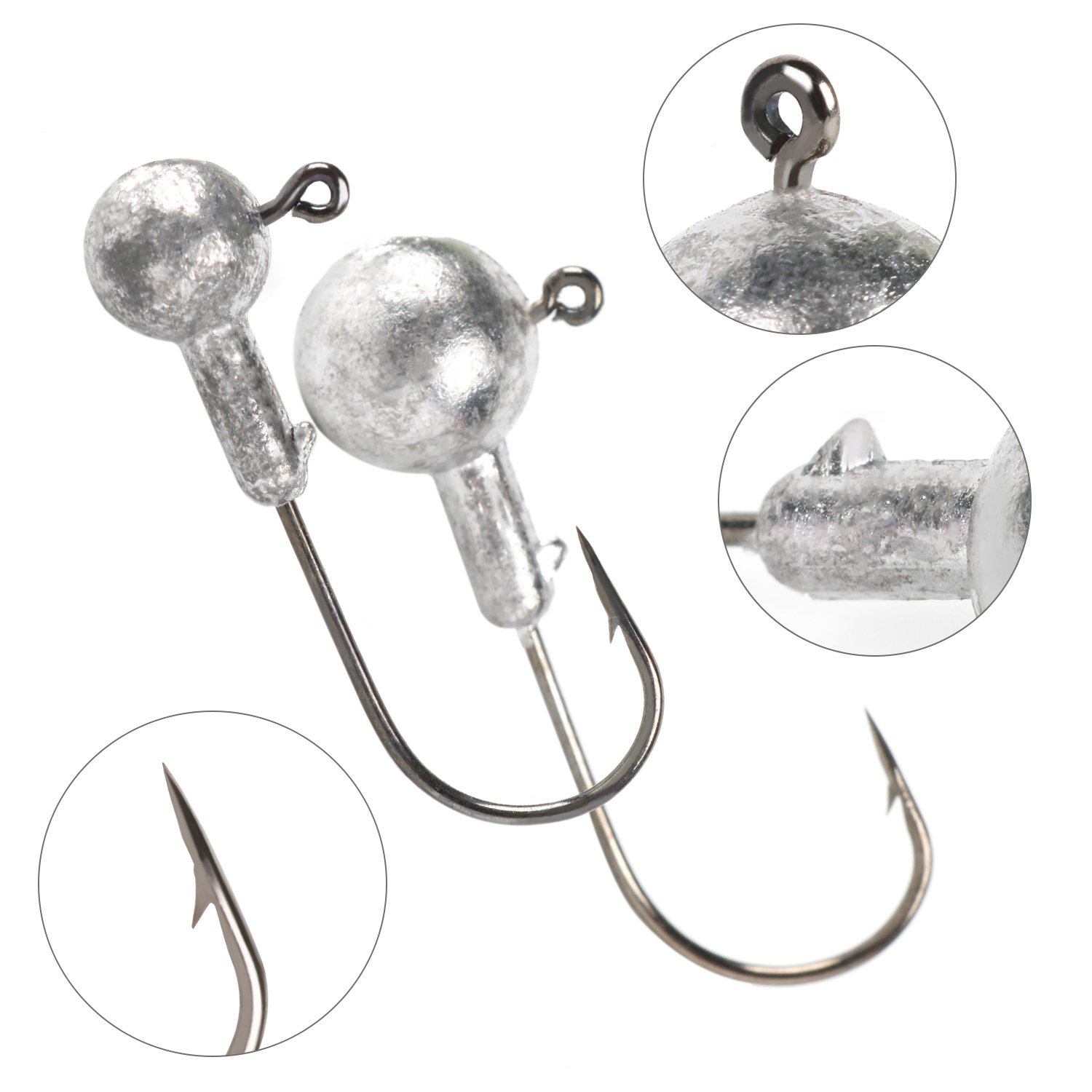 激安アウトレット オモリシンカー シルバー Bulletジグ釣りフックjigheadsセット Withプラスチック釣りボックス ソフト餌釣りルアー淡水海水 B078jqntxk Troutboyラウンドジグヘッド 50個ultrahead 超熱 Www Winchesterprinters Com