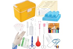 CHPPEY Puppy Kitten Whelping Kit - Newborn Whelping Supplies with Nursing Feeding Bottle Kit, Record Charts, Collars, Pee Pads, Bulb Aspirator, Hemostatic Forcep, Umbilical Cord Scissors. Pet Delivery Kit…