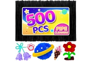 Eppingwin 500pcs Pipe Cleaners, Black Pipe Cleaners Craft Supplies,Chenille Stems for DIY Arts Crafts Project(Black)
