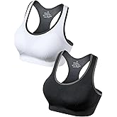 GXXGE Padded Racerback Sports Bras for Women High Impact Workout Yoga Gym Activewear Fitness Bra