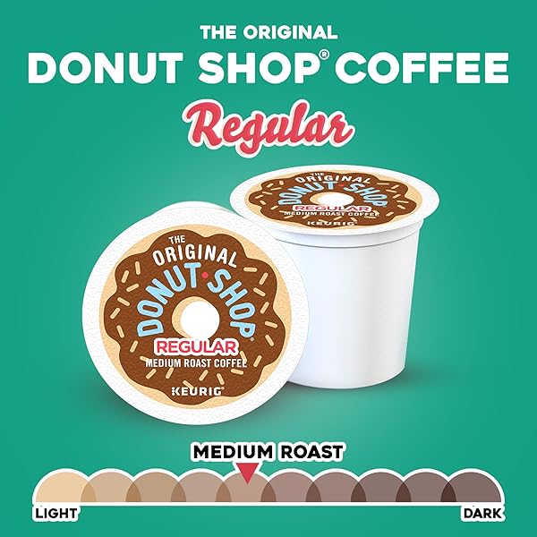 THE ORIGINAL DONUT SHOP REGULAR, SINGLE-SERVE KEURIG K-CUP PODS, MEDIUM ROAST COFFEE PODS, 48 COUNT