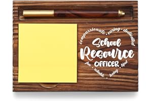 YODOCAMP School Resource Officer Gift Sticky Note Holder Wooden, Thank You SRO, Appreciation Gift for School Resource Officer Social Worker School Office Decor Desk Self-Stick Note Pad Holders TZP15