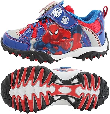 Amazon スパイダーマン Spiderman Lighting ライトアップ スニーカー 運動靴 アウトドア ハイキングシューズ ピカピカ 光る靴 ボーイズ ブルー 並行輸入品 cm 運動靴 スニーカー