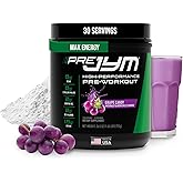 JYM Supplement Science Pre JYM Grape Candy Pre Workout Powder for Men & Women, BCAAs, Nootropics, Creatine HCI, Citrulline, Beta-Alanine, Betaine, Taurine, Huperzine, 30 Servings