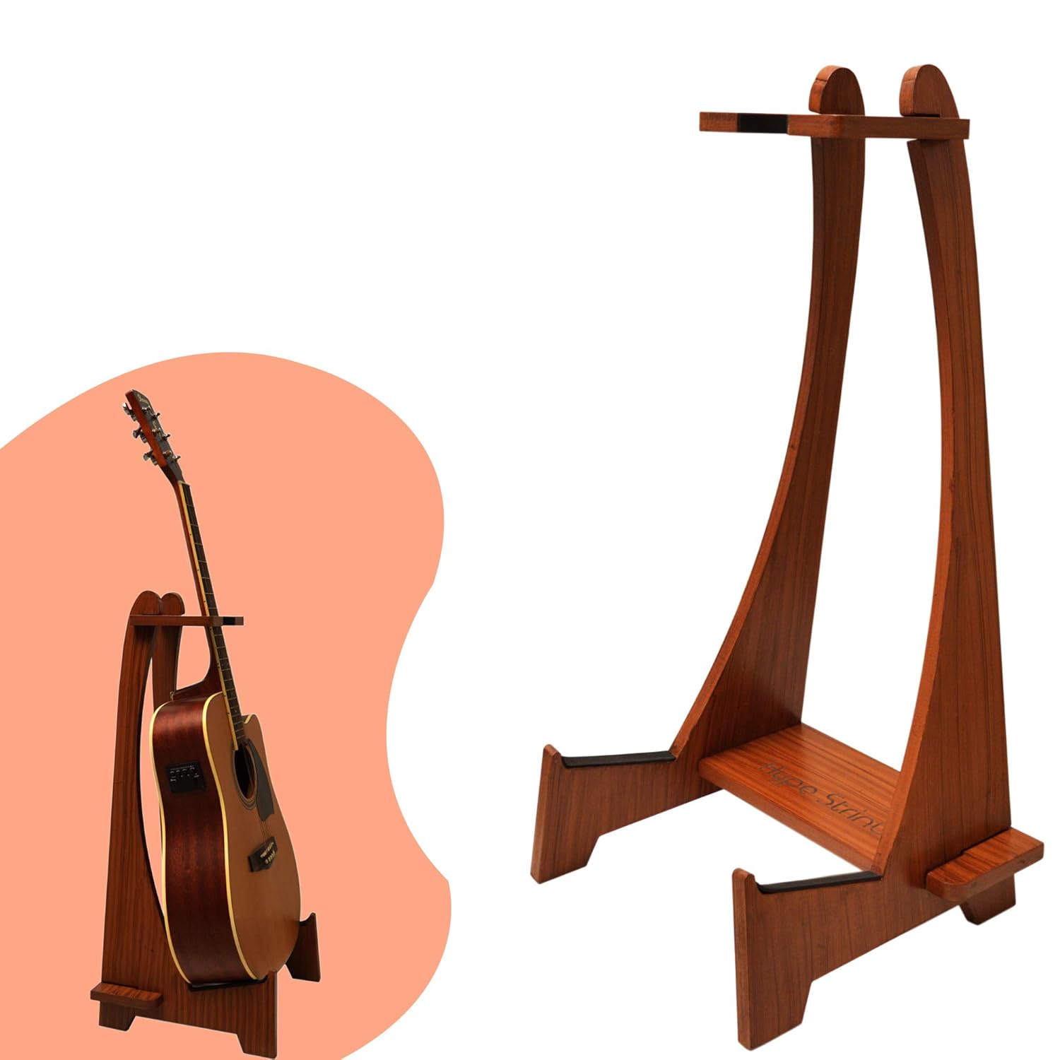 Hype String Guitar Stand Wooden Guitar Floor Stand Long Neck For Acoustic,Classical